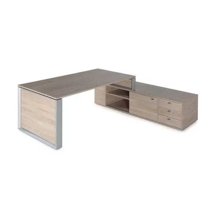 Mesa de despacho "OMEGA" con armario en lado derecho