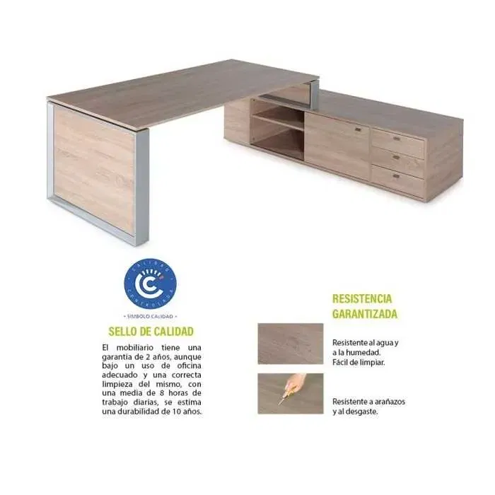 Mesa de despacho "OMEGA" con armario en lado derecho - Imagen 5