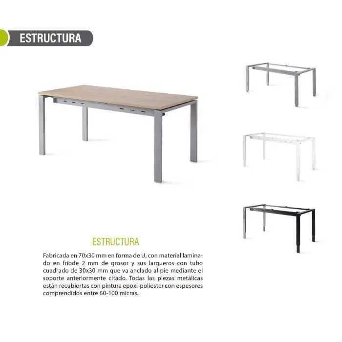 Mesa de Oficina PORTICO con estructura metálica - Imagen 2